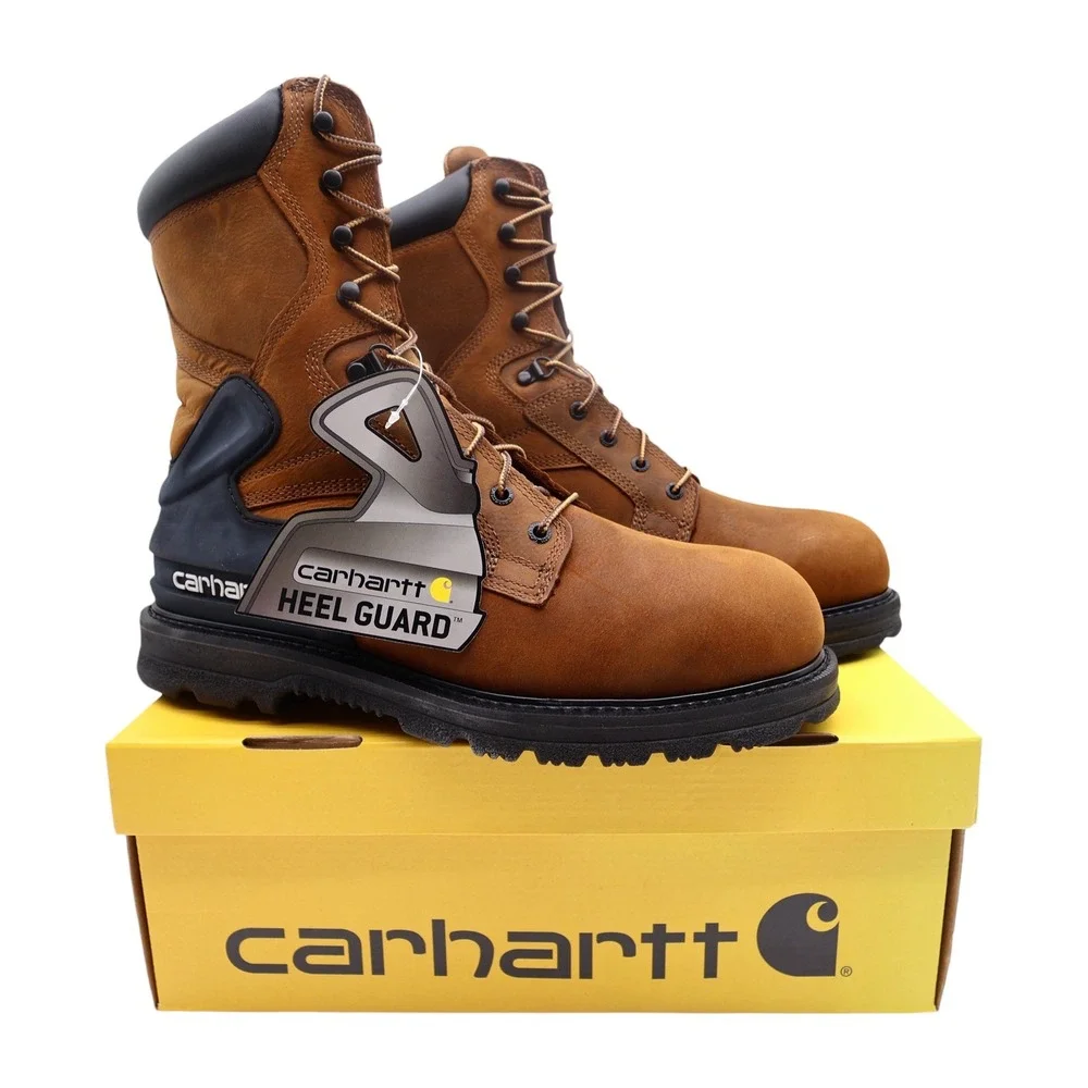 Carhartt CMW8100 8-Inch Waterproof Work Boot Mens 11 Brown Leather EH New